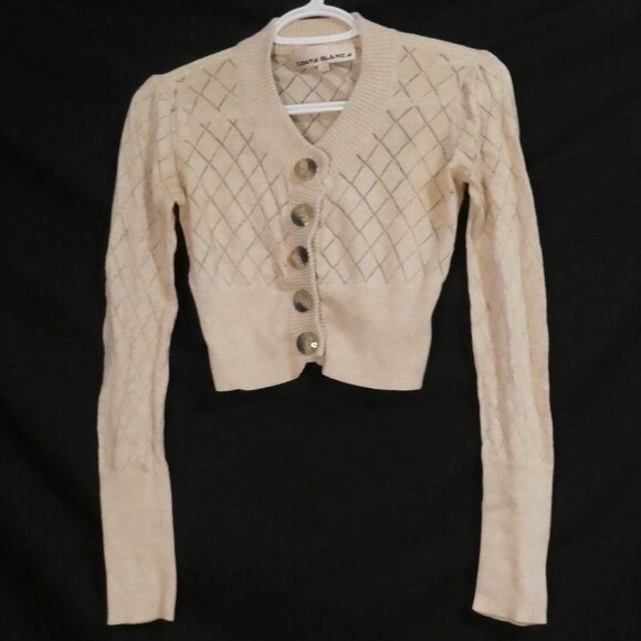 COSTA BLANCA | large | Beige Diamond Pattern Cardigan With Buttons - Picture 1 of 15